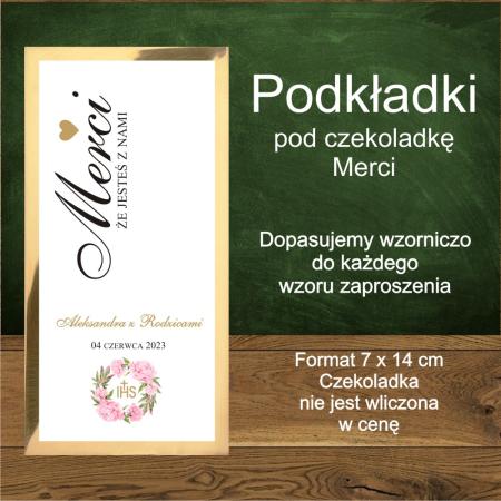 Podkładki pod merci podłużne  romantyczny różowy piwonie