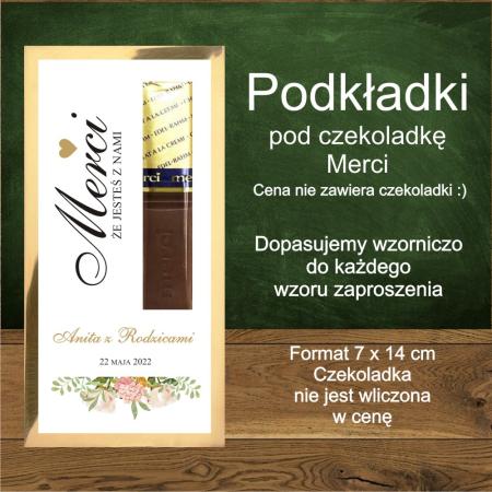 Podkładka pod czekoladkę merci - prostokątna