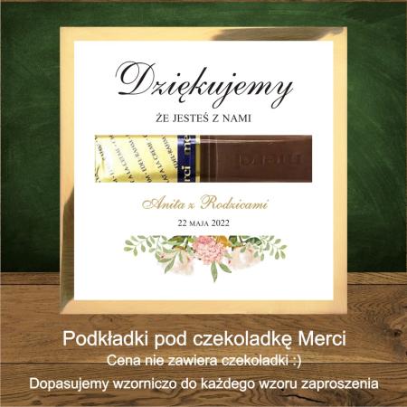 Podkładka pod czekoladkę merci - kwadratowa